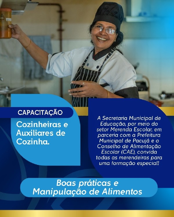 Capacitação para Cozinheiras e Auxiliares de Cozinha.